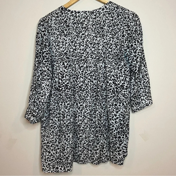 JOIE Black Floral Boho Flowy Buttons Blouse - Picture 4 of 6